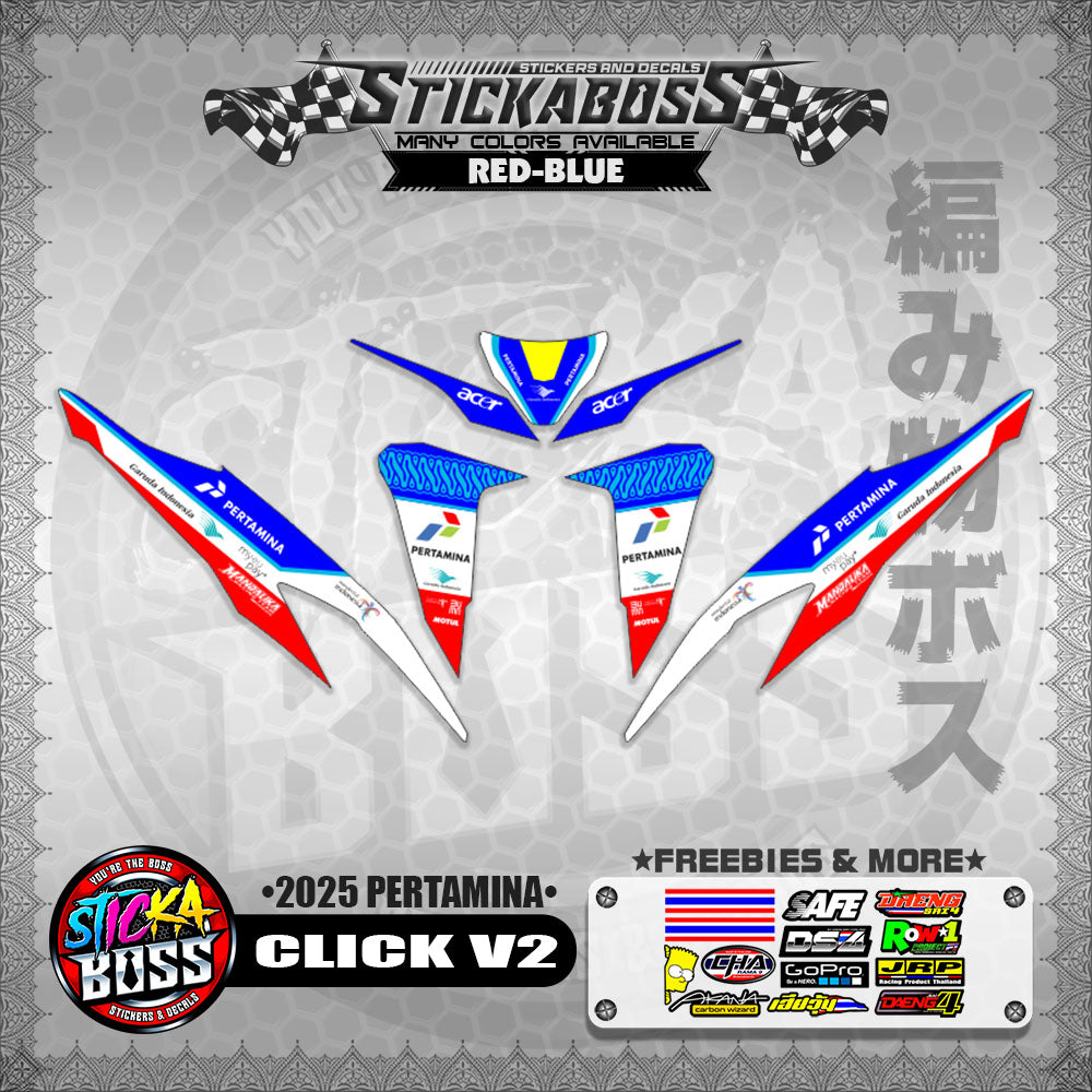 CLICK V2 STICKER DECALS ( 2025 PERTAMINA )【WITH FREEBIES】