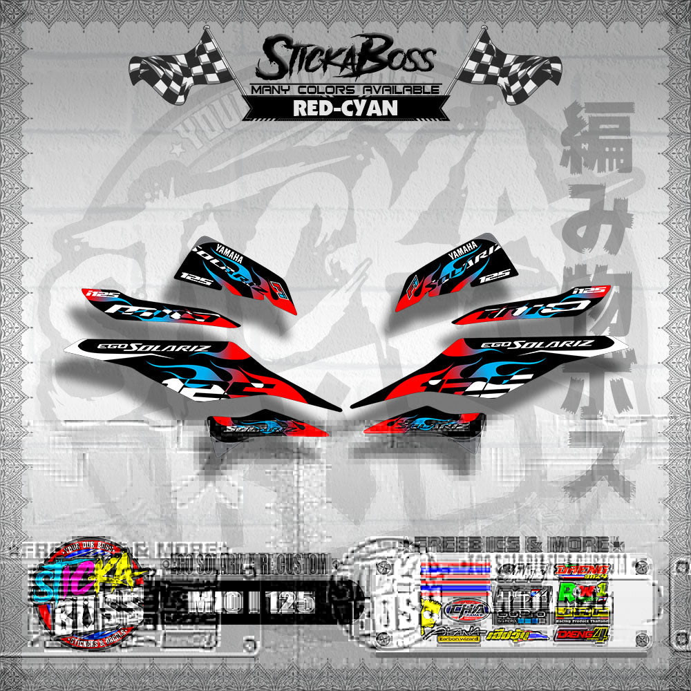 MIO I 125 DECALS ( EGO SOLARIZ FIRE CUSTOM )【WITH FREEBIES】