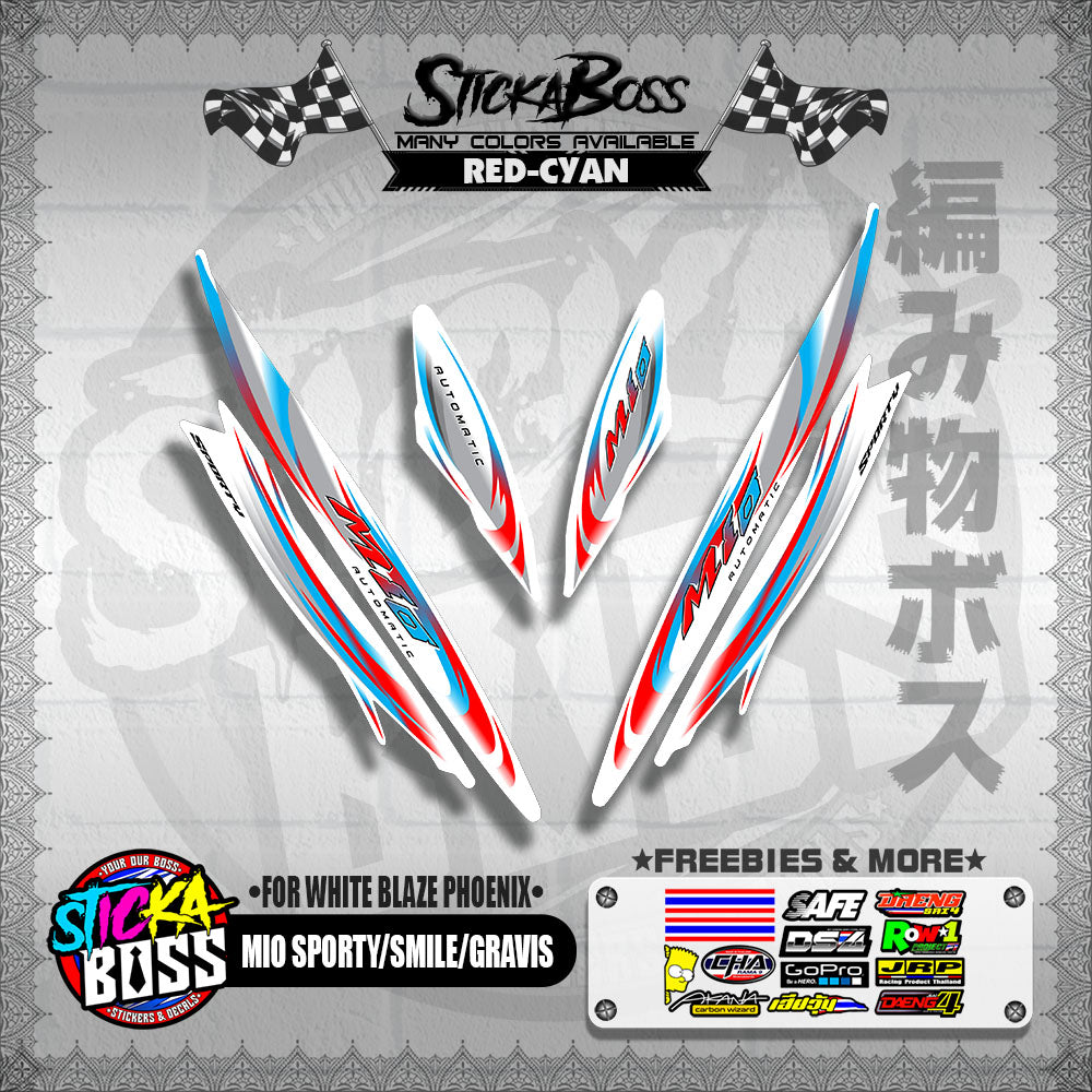 MIO SPORTY / SMILE / GRAVIS DECALS ( FOR WHITE BLAZE PHOENIX )【WITH FREEBIES】