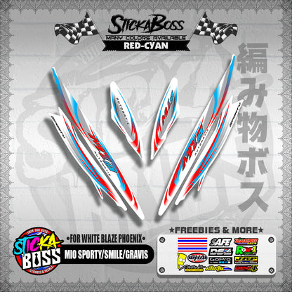 MIO SPORTY / SMILE / GRAVIS DECALS ( FOR WHITE BLAZE PHOENIX )【WITH FREEBIES】