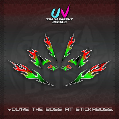 CLICK 125 V4 UV TRANSPARENT VARIO DECALS (MOTIF FLAME 2)STICKER DECALS By STICKABOSS