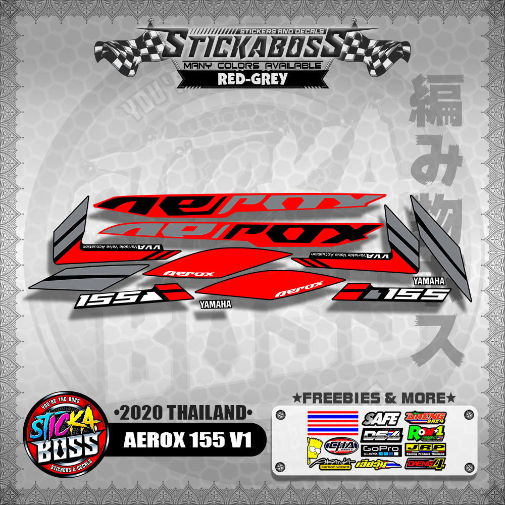 AEROX 155 V1 STOCK DECALS  ( 2020 THAILAND )【WITH FREEBIES】