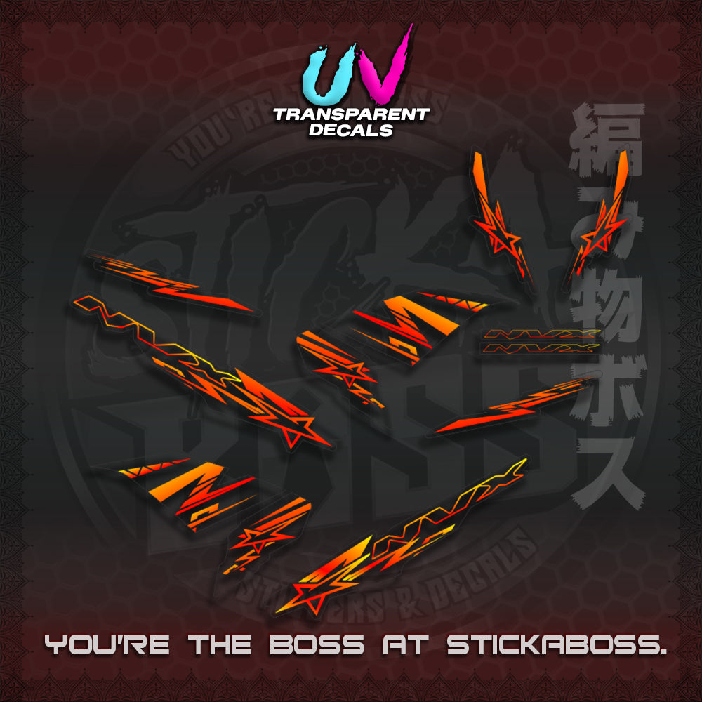 【PREMIUM UV PRINT】AEROX V1 MALAY CONCEPT ( TRANSPARENT NVX STARLIGHT ) STICKER DECALS By STICKABOSS