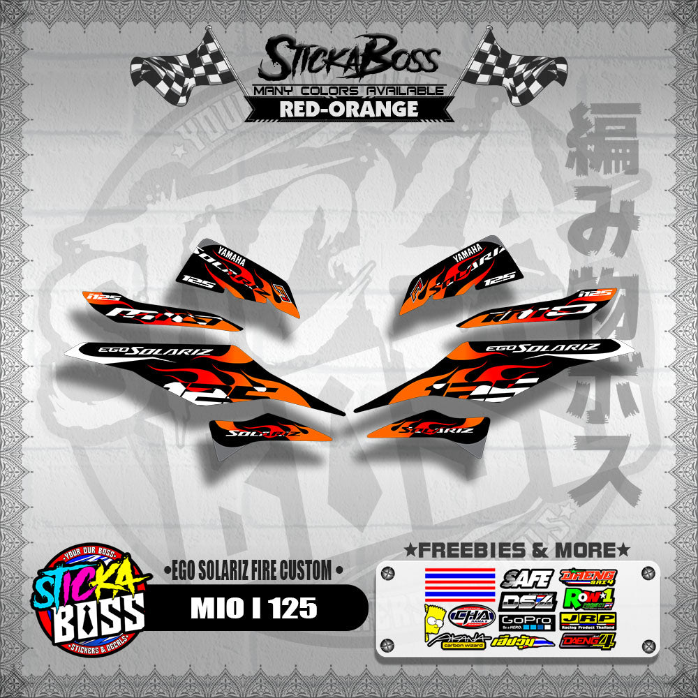 MIO I 125 DECALS ( EGO SOLARIZ FIRE CUSTOM )【WITH FREEBIES】