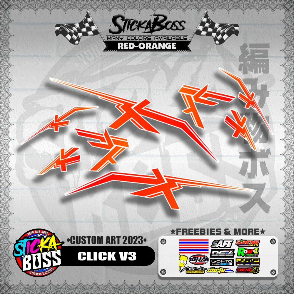 CLICK V3 DECALS ( CUSTOM ART 2023 ) [ PREMIUM GLOSSY LAMINATED ]【WITH FREEBIES】