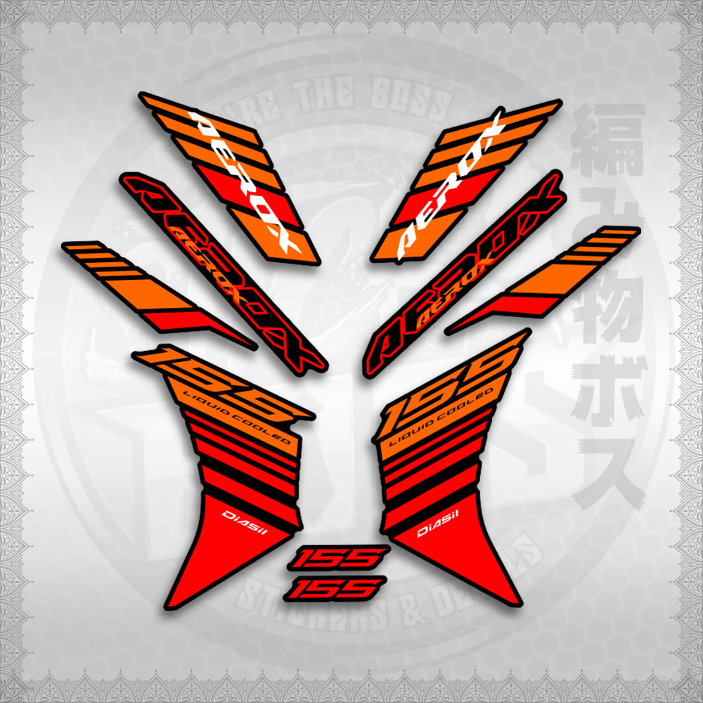 STICKER DECALS for AEROX V3 ALPHA TURBO INDO (AV3BAST) By STICKABOSS (SOFIE LAMINATED WATERPROOF)