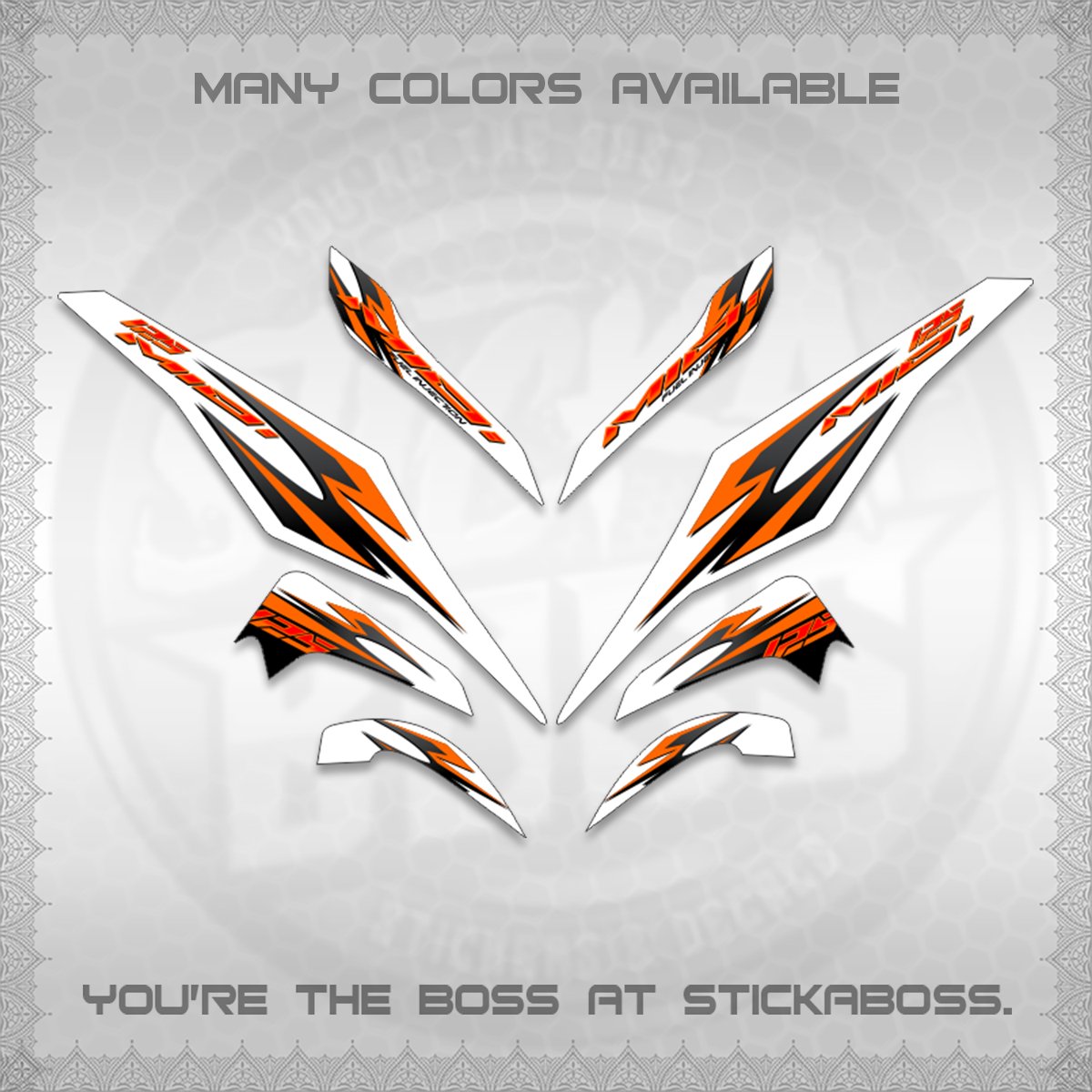 MIO I 125 M3 INDO-MALAY FOR WHITE (SHARP CODE AM3) STICKER DECALS By STICKABOSS (Copy)