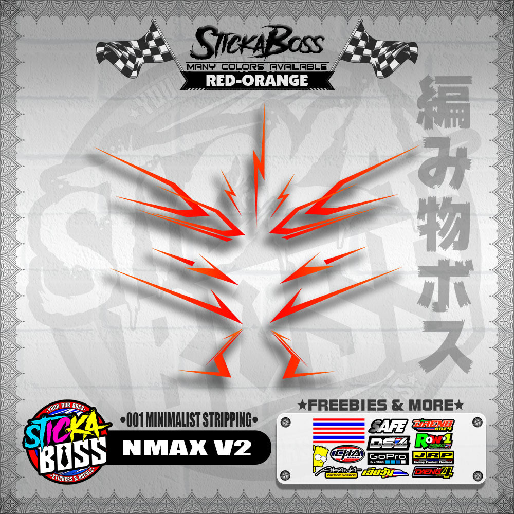 NMAX V2 DECALS ( 001 MINIMALIST STRIPPING )【WITH FREEBIES】