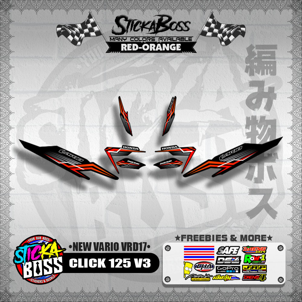 CLICK 125 V3 DECALS ( NEW VARIO VRD17 ) [PREMIUM GLOSSY LAMINATED ]【WITH FREEBIES】