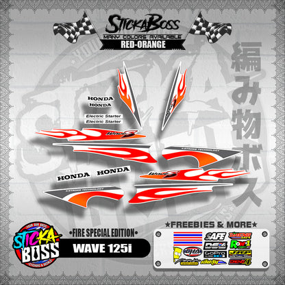 WAVE 125 S DECALS ( FIRE EDITION )【WITH FREEBIES】