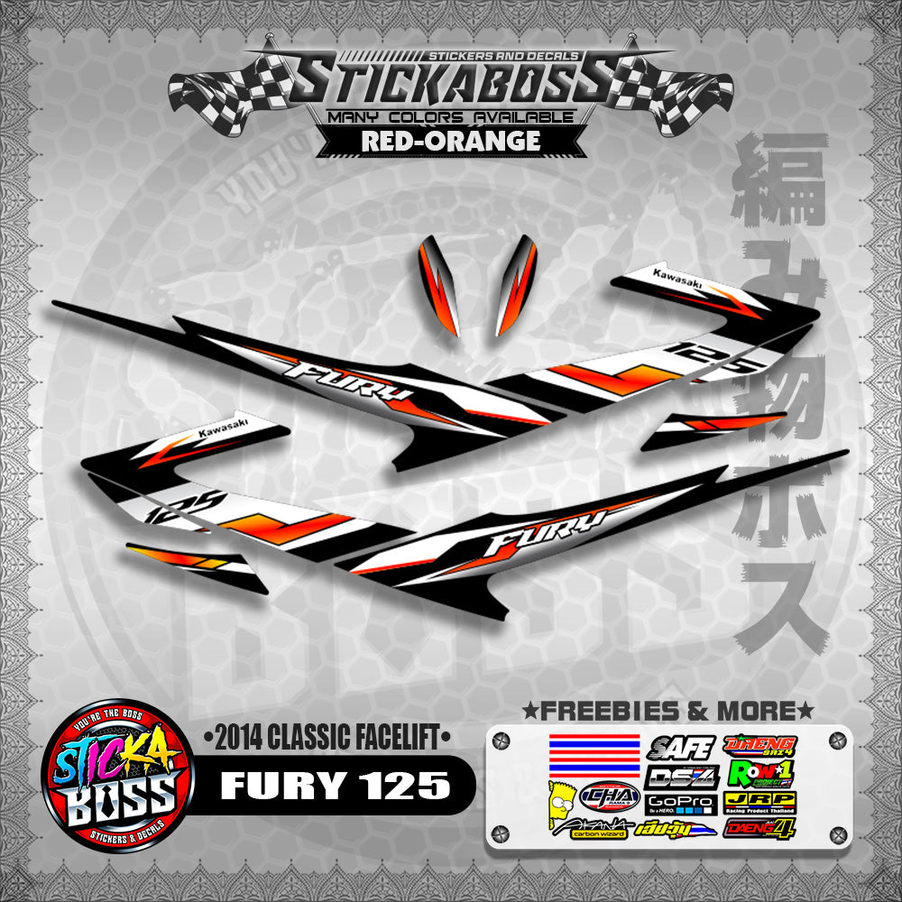 FURY 125 STICKER DECALS ( 2014 CLASSIC FACELIFT )【WITH FREEBIES】