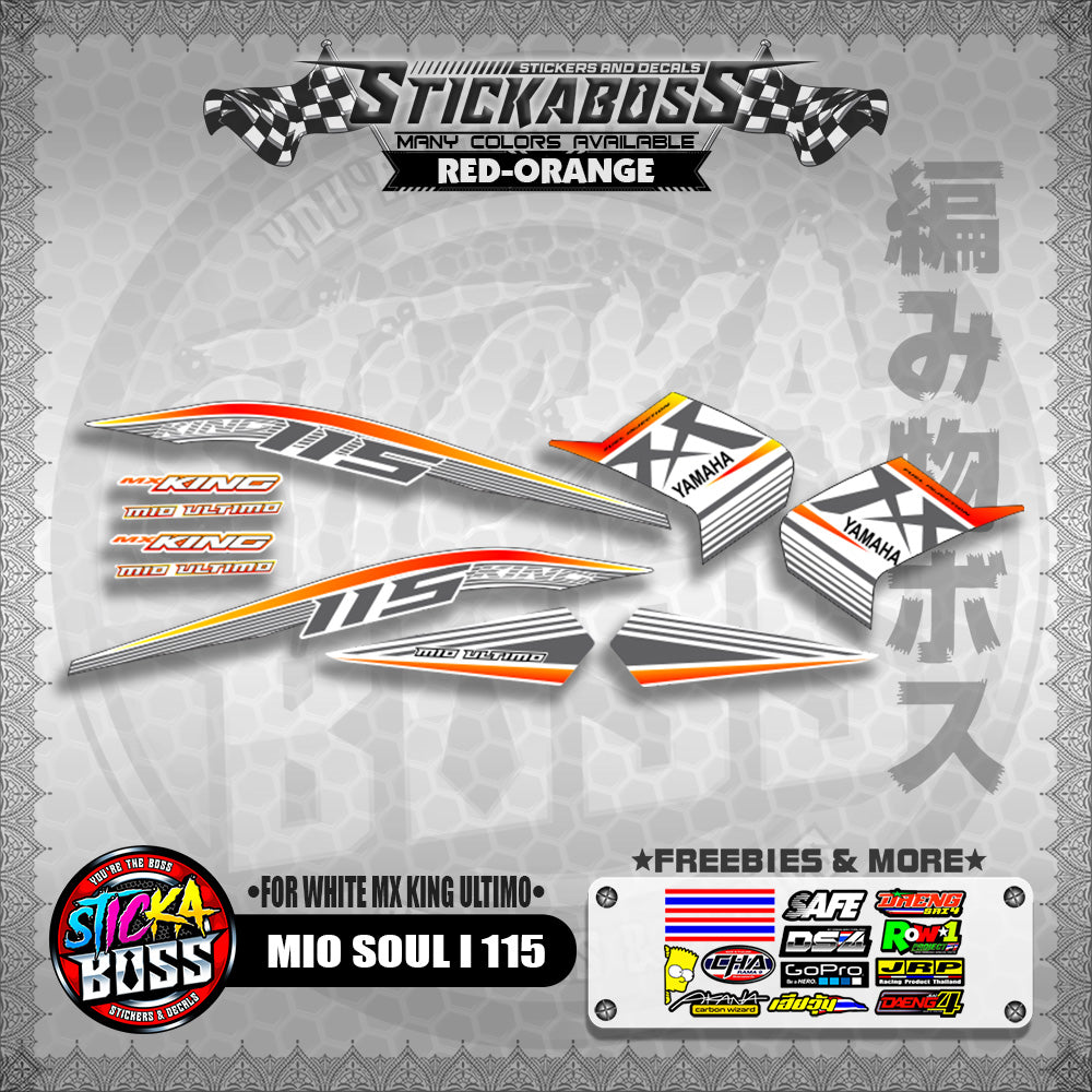 MIO SOUL I 115 STICKER DECALS ( FOR WHITE MX KING ULTIMO )【WITH FREEBIES】