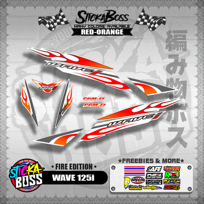 WAVE 125i DECALS ( FIRE EDITION )【WITH FREEBIES】