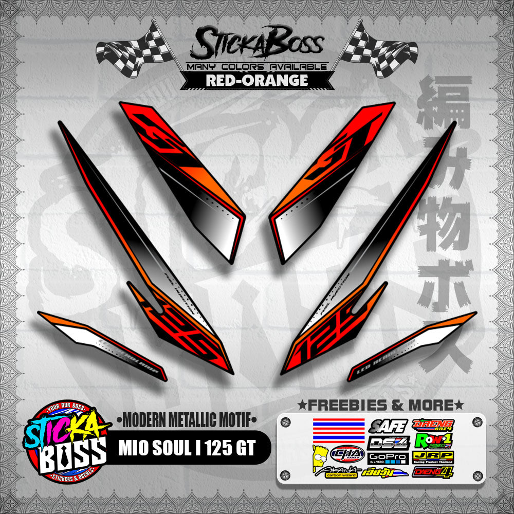 MIO SOUL I 125 GT DECALS ( MODERN METALLIC MOTIF )【WITH FREEBIES】