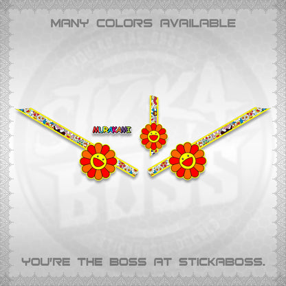 GIORNO 125 DECALS (MURAKAMI FLOWER DESIGN) STICKER DECALS BY STICKABOSS