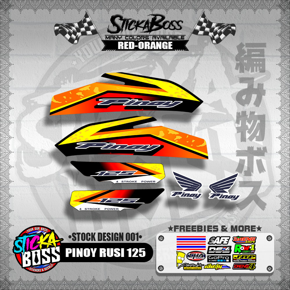 PINOY RUSI 125 DECALS ( STOCK DESIGN 001 )【WITH FREEBIES】
