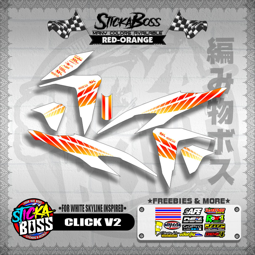 CLICK V2 DECALS ( FOR WHITE SKYLINE INSPIRED )【WITH FREEBIES】
