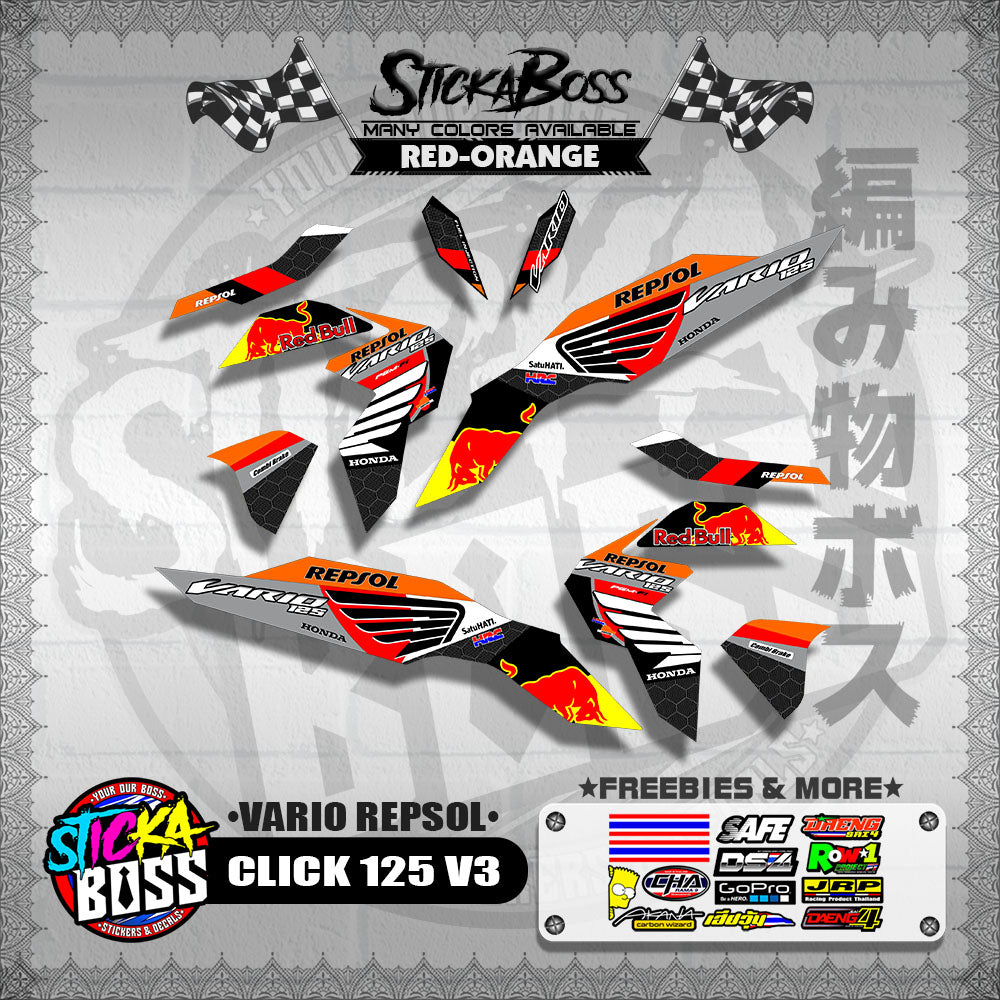 CLICK 125 V3 DECALS ( VARIO REPSOL )【WITH FREEBIES】
