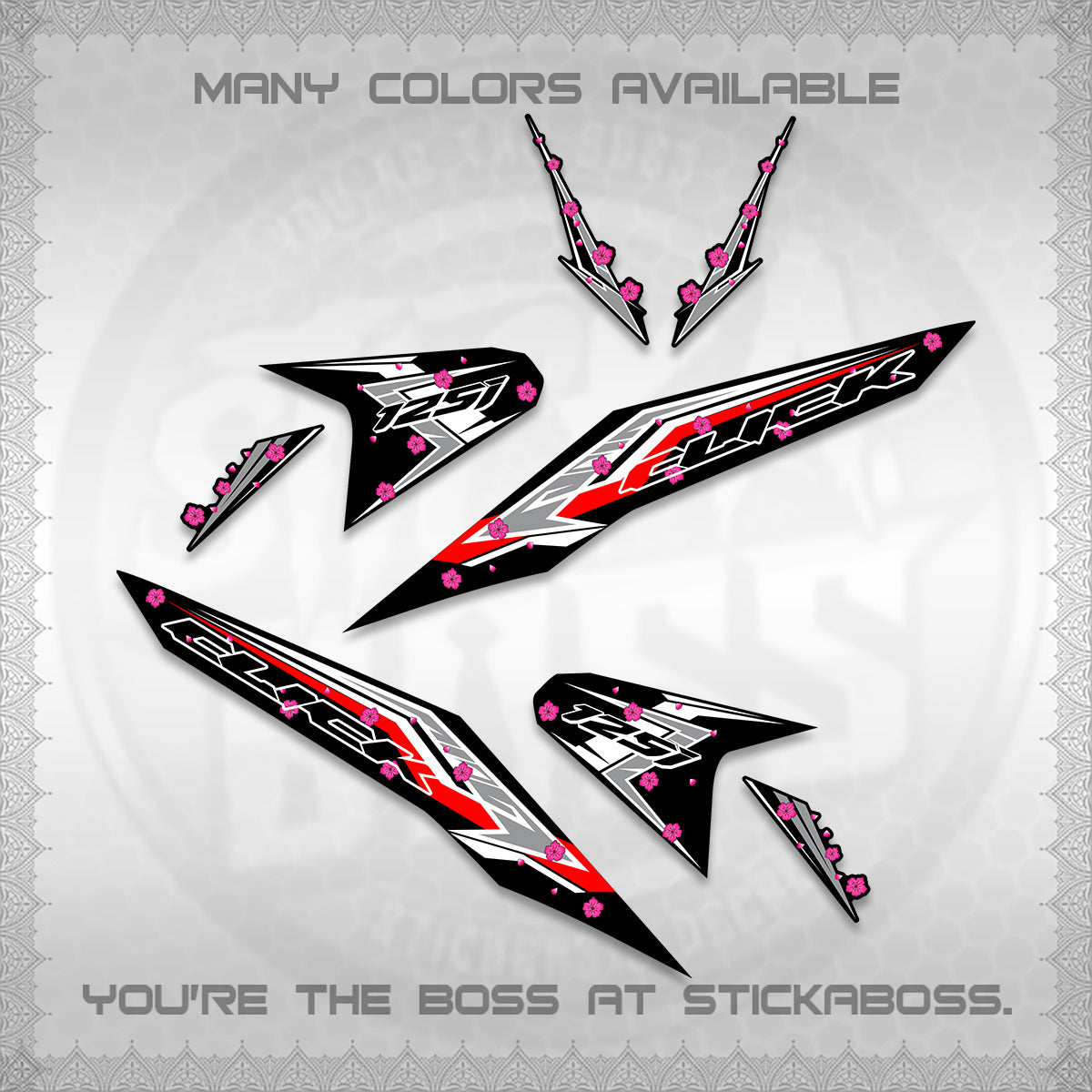 CLICK V2 VARIO DECALS (MOTIF POLET SAKURA DESIGN)STICKER DECALS By STICKABOSS