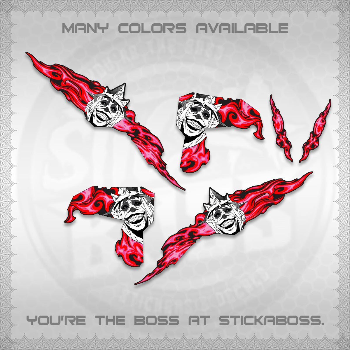 CLICK V3 DECALS (SOLO STATUE OF GOD DESIGN)STICKER DECALS By STICKABOSS