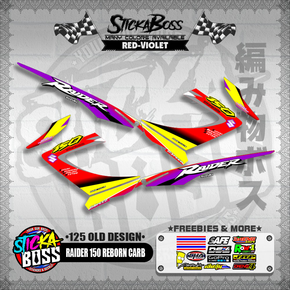 RAIDER 150 REBORN CARB DECALS ( 125 OLD DESIGN )【WITH FREEBIES】