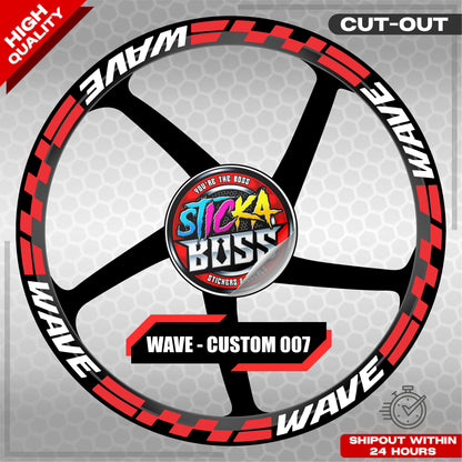 WAVE 110 / 125 MAG STICKER SET ( 2 MAGS ) - CUSTOM 007 | VINYL WATERPROOF CUT-OUT DECALS