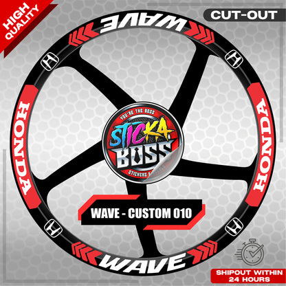 WAVE 110  / 125 MAG STICKER SET ( 2 MAGS ) - CUSTOM 010 | VINYL WATERPROOF CUT-OUT DECALS