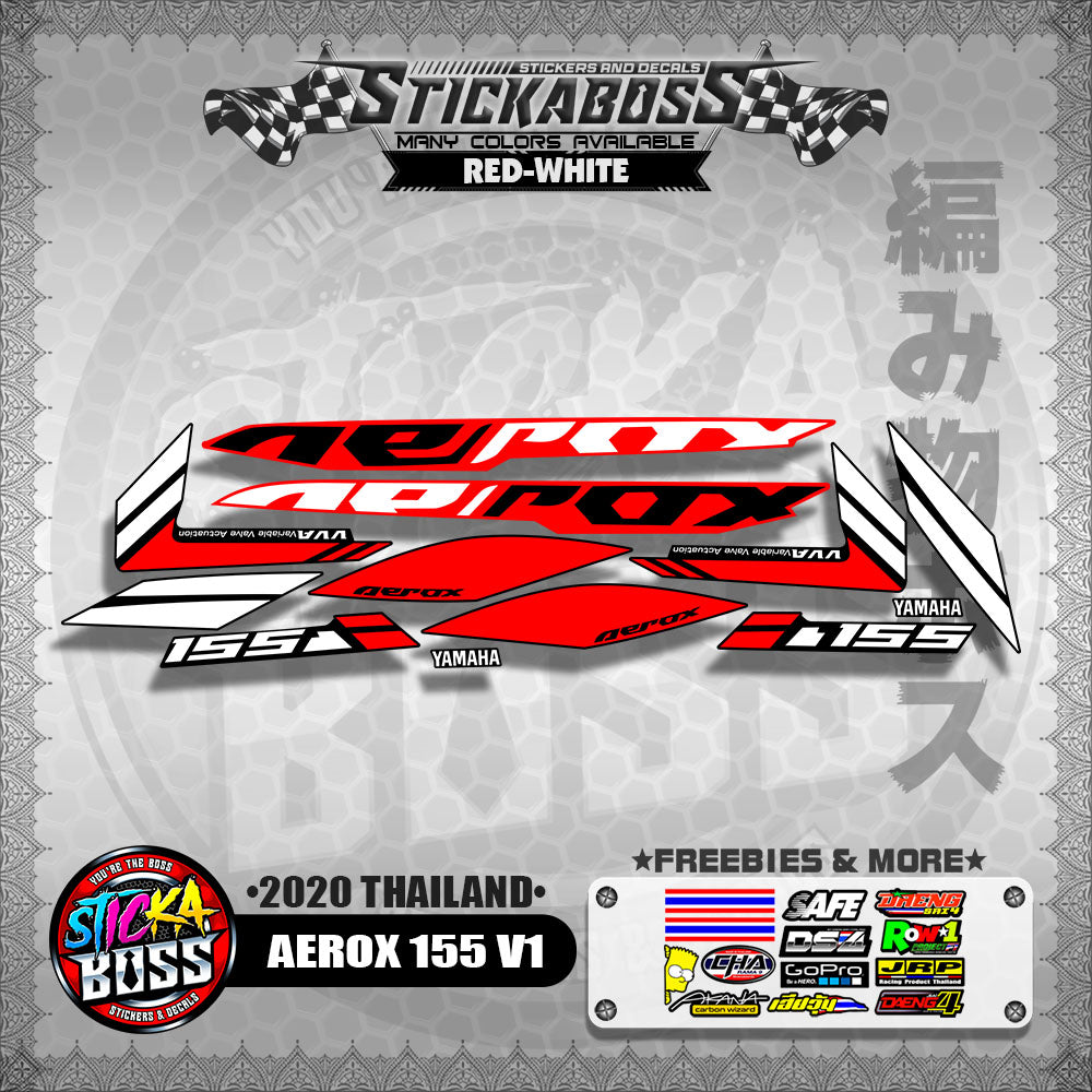 AEROX 155 V1 STOCK DECALS  ( 2020 THAILAND )【WITH FREEBIES】