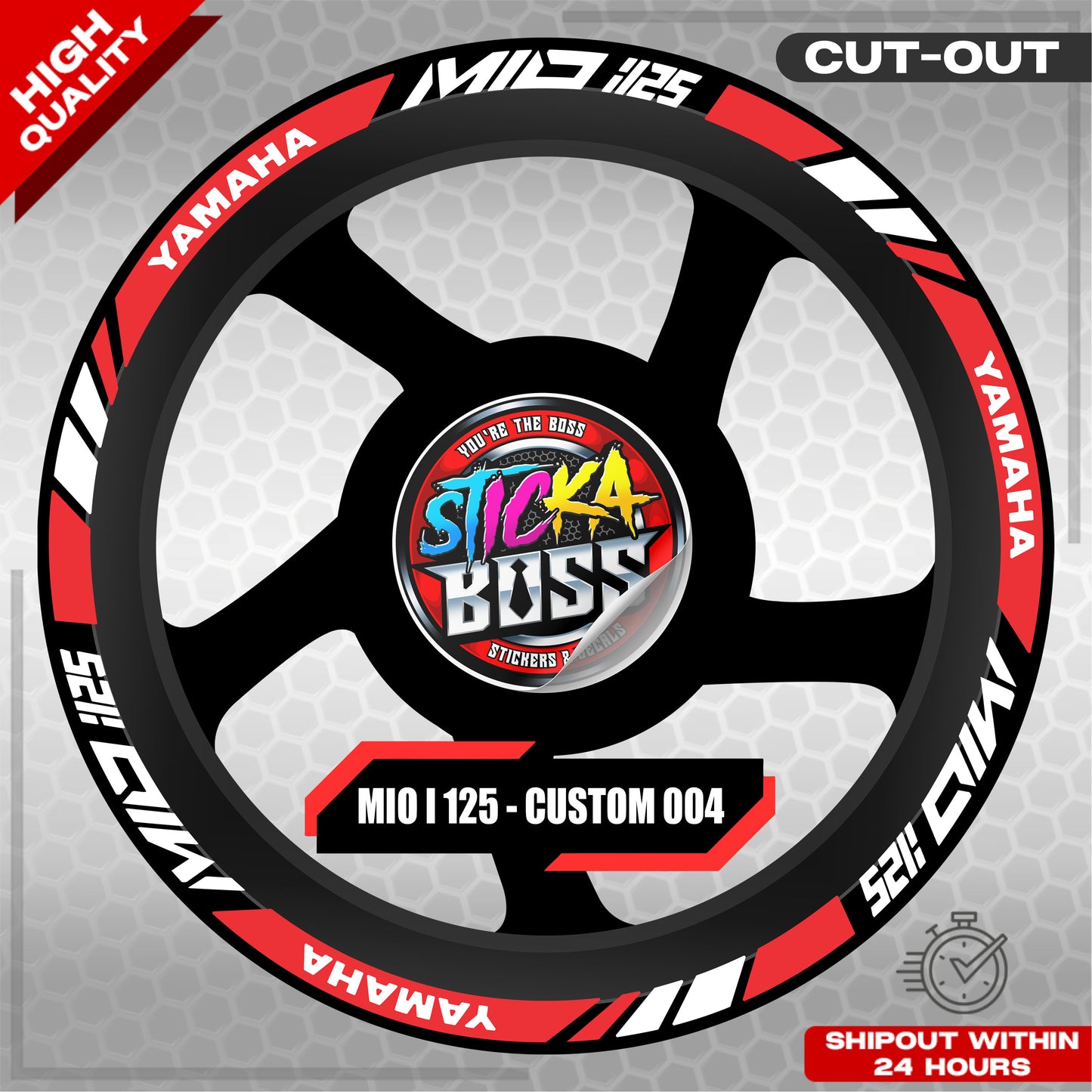 MIO I 125 MAG STICKER SET  ( 2 MAGS ) - CUSTOM 004 | VINYL WATERPROOF CUT-OUT DECALS