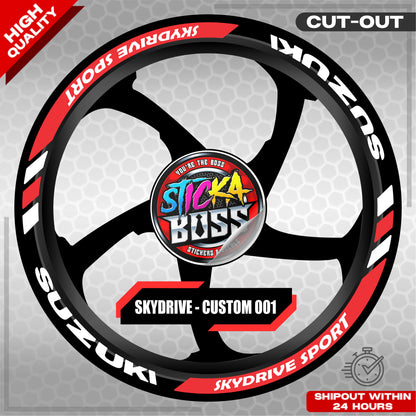 SKYDRIVE SPORT MAG STICKER SET  ( 2 MAGS ) - CUSTOM 001 | VINYL WATERPROOF CUT-OUT DECALS