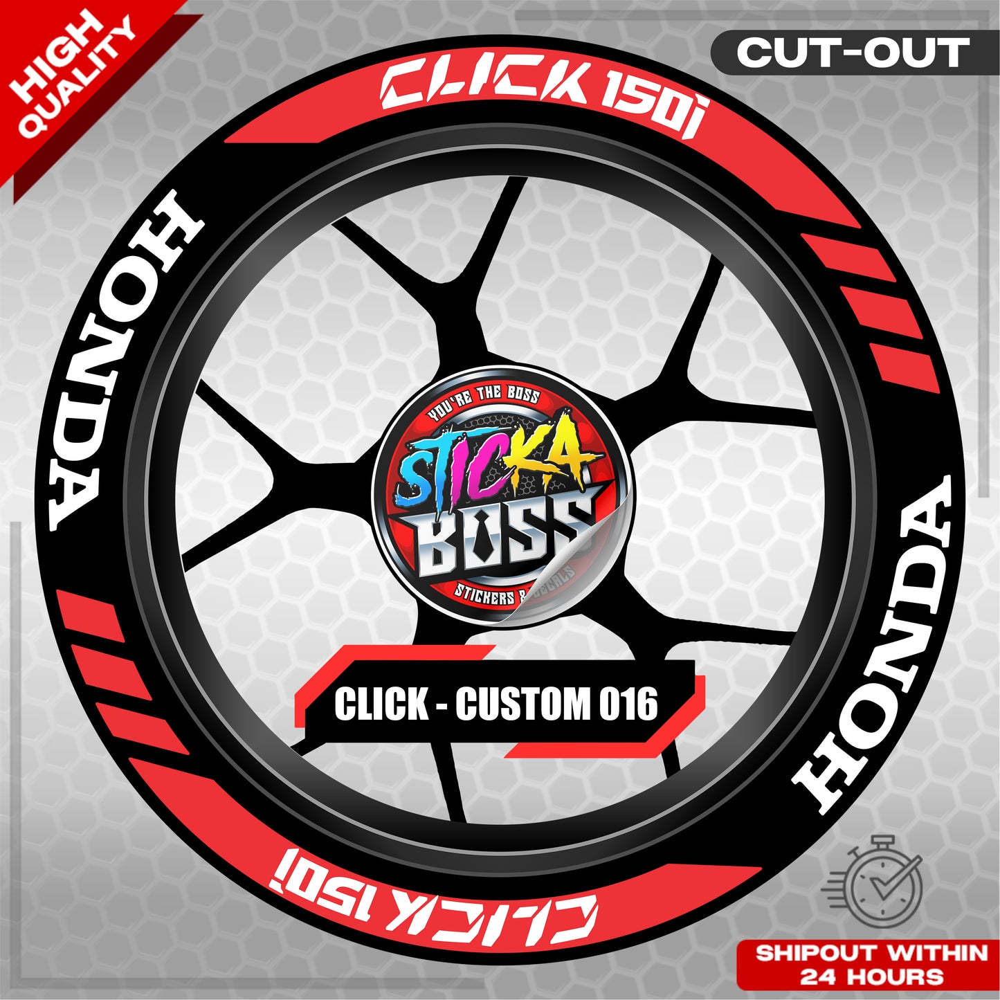 CLICK 150 MAG STICKER SET ( 2 MAGS ) - CUSTOM 016 | VINYL WATERPROOF CUT-OUT DECALS