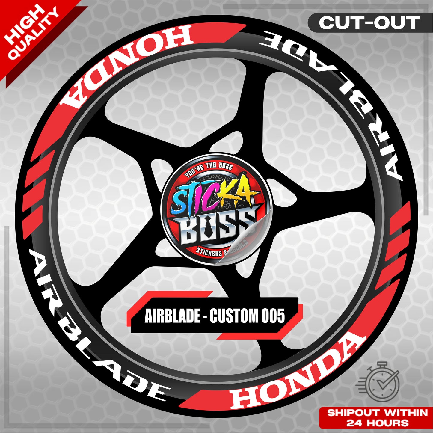 AIRBLADE 150 / 160 MAG STICKER SET ( 2 MAGS ) - CUSTOM 005 | VINYL WATERPROOF CUT-OUT DECALS