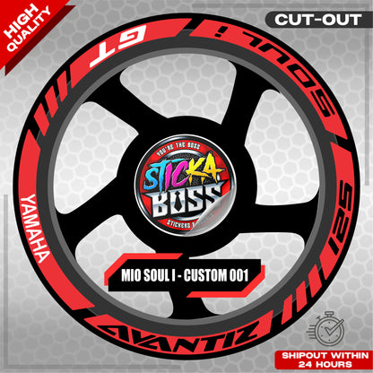 MIO SOUL I 125 MAGS STICKER SET  ( 2 MAGS ) - CUSTOM 001 | VINYL WATERPROOF CUT-OUT DECALS