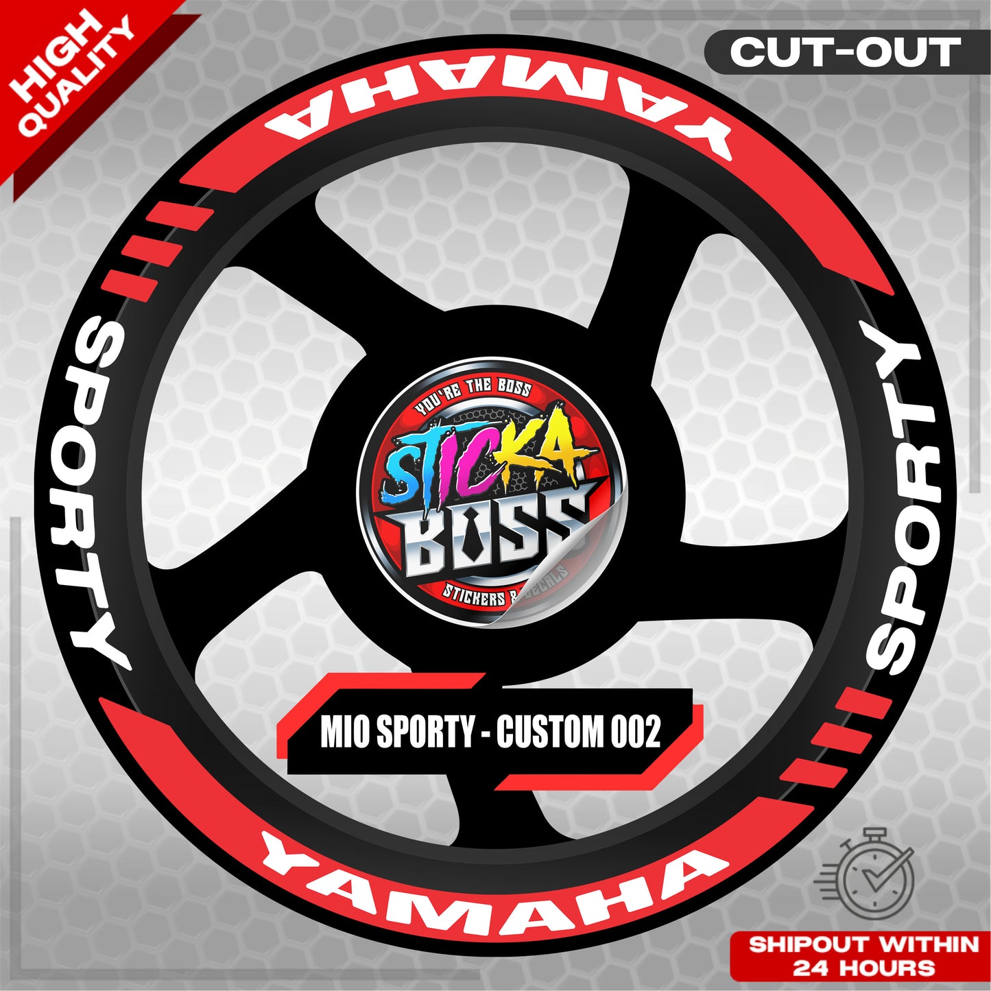 MIO SPORTY MAG STICKER SET ( 2 MAGS ) - CUSTOM 002 | VINYL WATERPROOF CUT-OUT DECALS