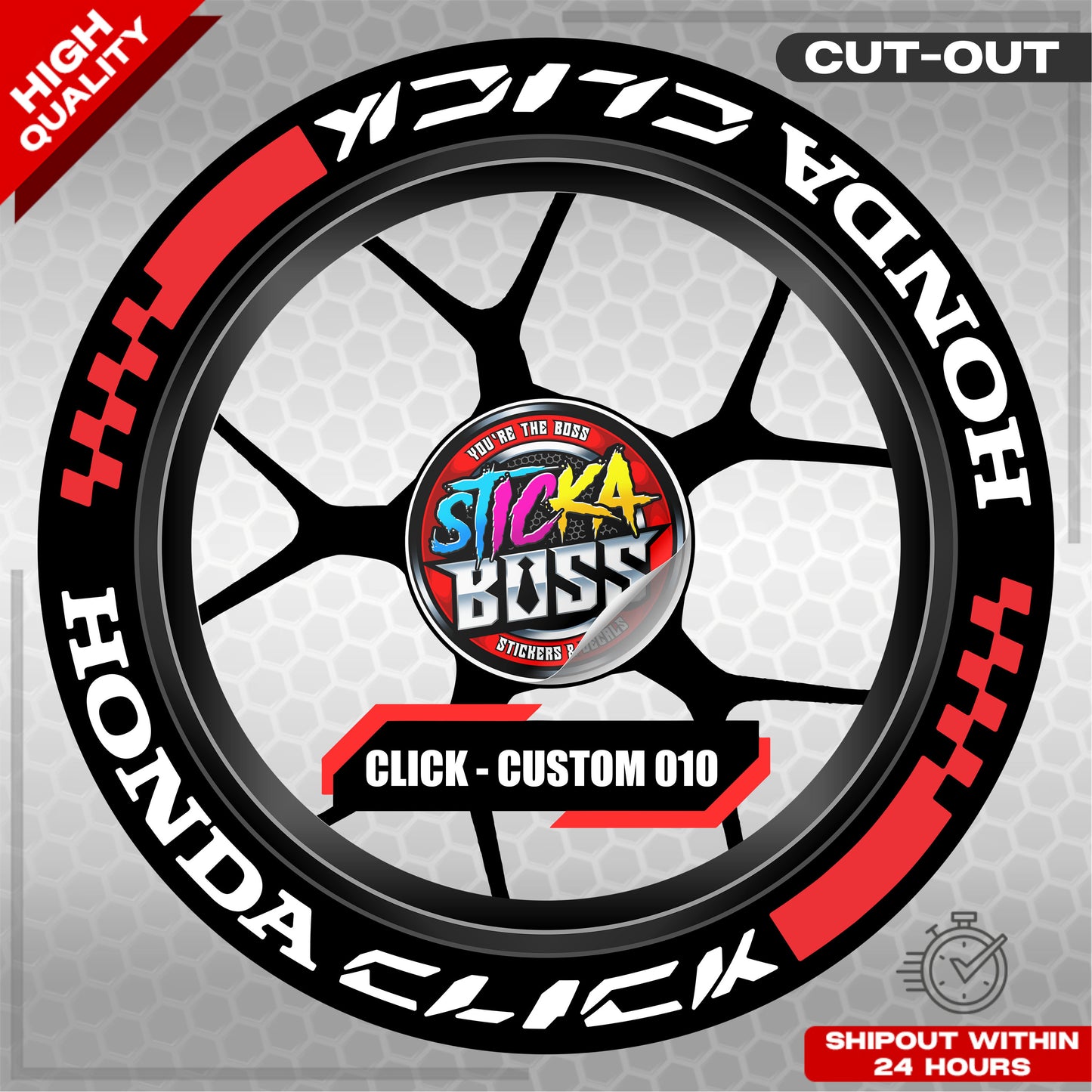 CLICK 125 / 150 / 160 MAG STICKER SET  ( 2 MAGS ) - CUSTOM 010 | VINYL WATERPROOF CUT-OUT DECALS