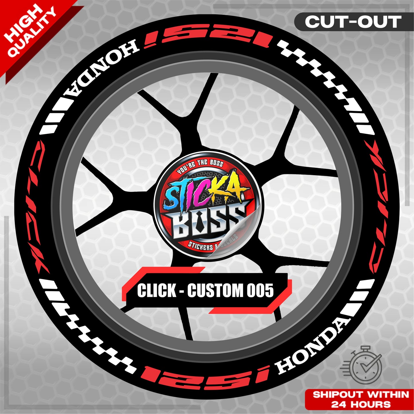 CLICK 125 / 150 / 160 MAGS STICKER SET  ( 2 MAGS ) - CUSTOM 005 | VINYL WATERPROOF CUT-OUT DECALS