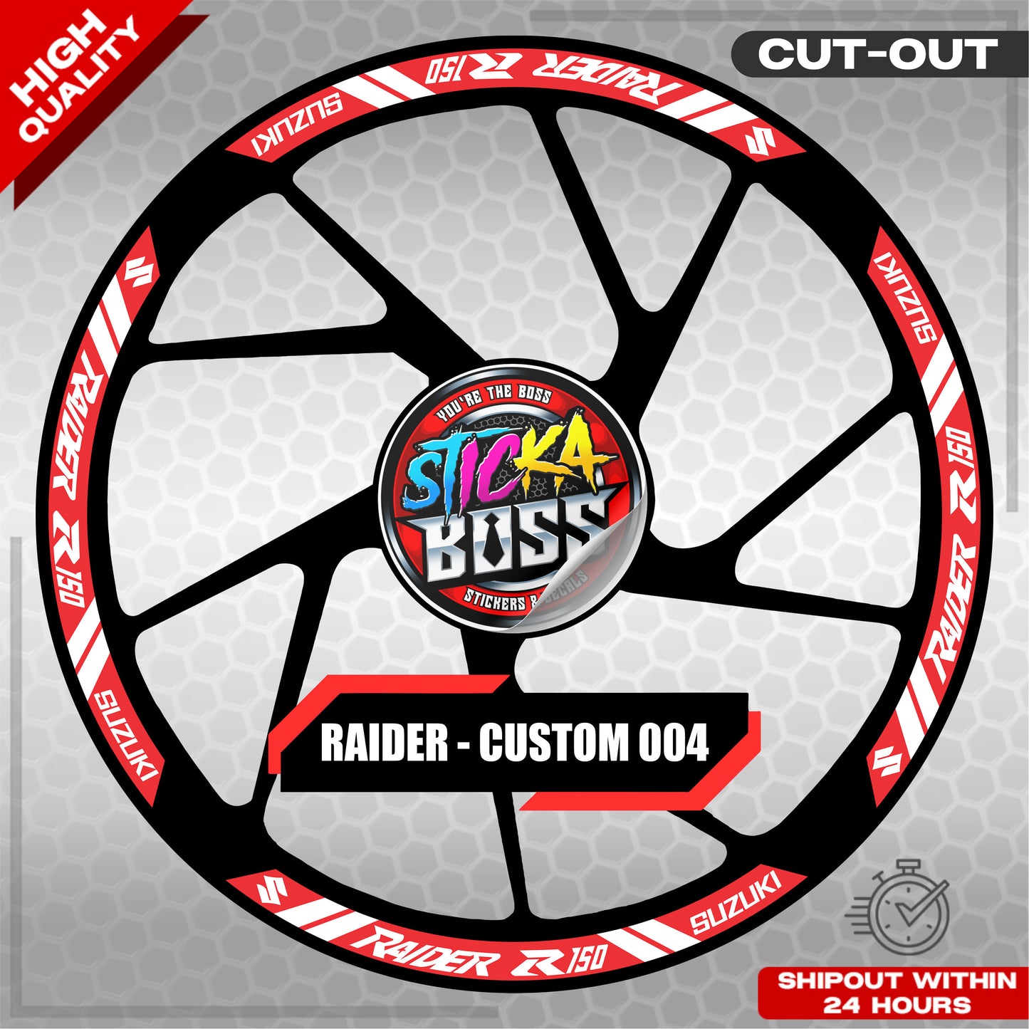 RAIDER R150 MAG STICKER SET ( 2 MAGS ) - CUSTOM 004 | VINYL WATERPROOF CUT-OUT DECALS