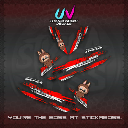 AEROX V2 UV TRANSPARENT DECAL(STUFF TOY 2 TONE)STICKER DECALS By STICKABOSS