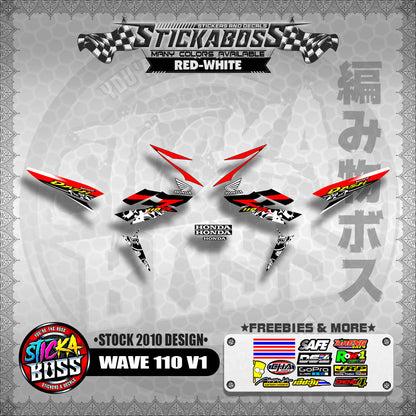 Honda Wave Dash 110r v1 Stock Decals (2010 Design)【WITH FREEBIES】 Rusi Swish Mono