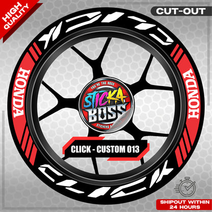 CLICK 125 / 150 / 160 MAG STICKER SET  ( 2 MAGS ) - CUSTOM 013 | VINYL WATERPROOF CUT-OUT DECALS