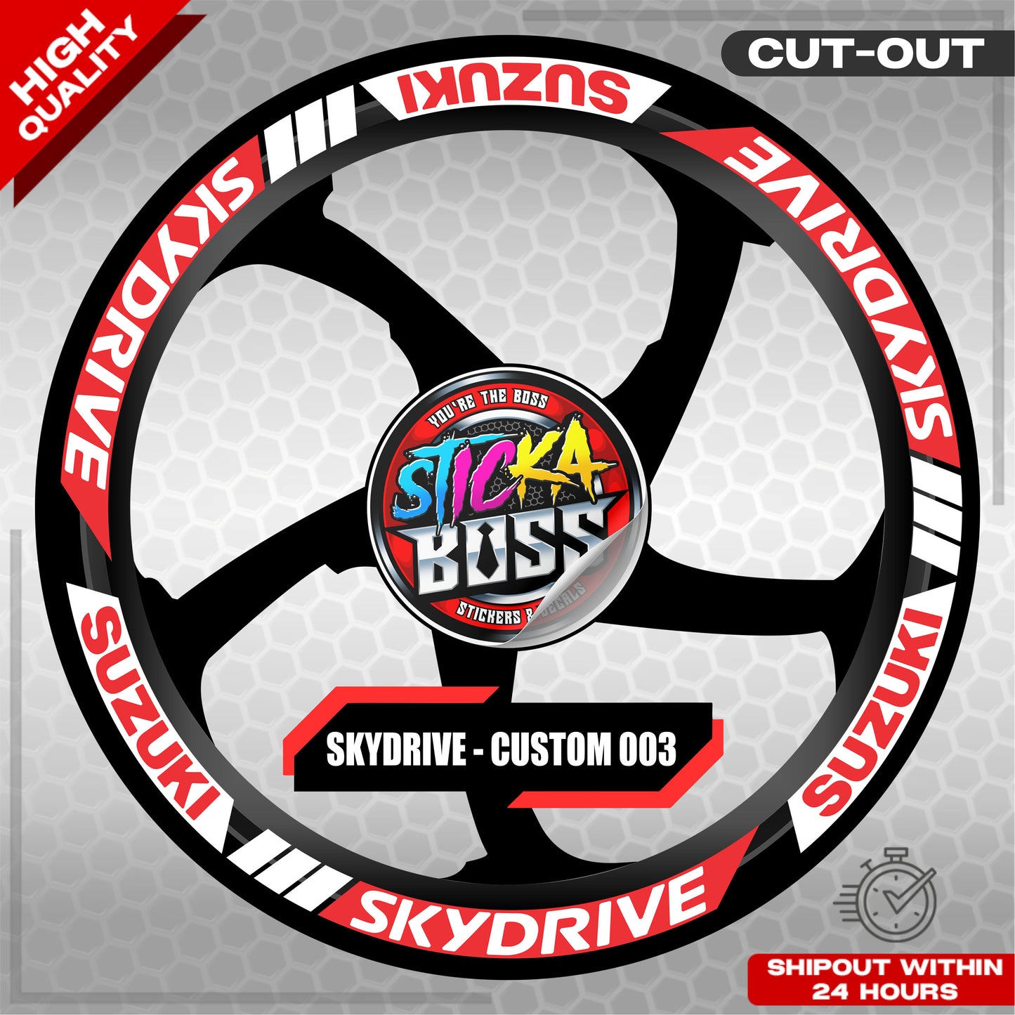 SKYDRIVE MAG STICKER SET ( 2 MAGS ) - CUSTOM 003 | VINYL WATERPROOF CUT-OUT DECALS