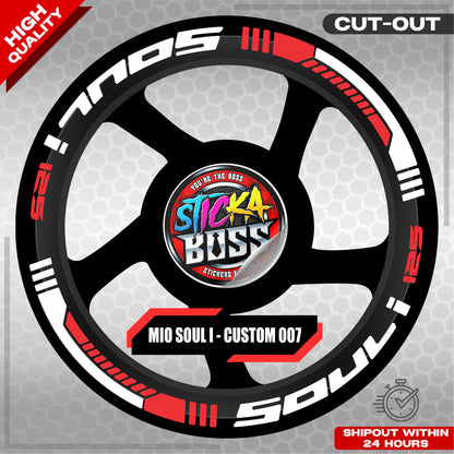 MIO SOUL I 125 MAG STICKER SET ( 2 MAGS ) - CUSTOM 007 | VINYL WATERPROOF CUT-OUT DECALS