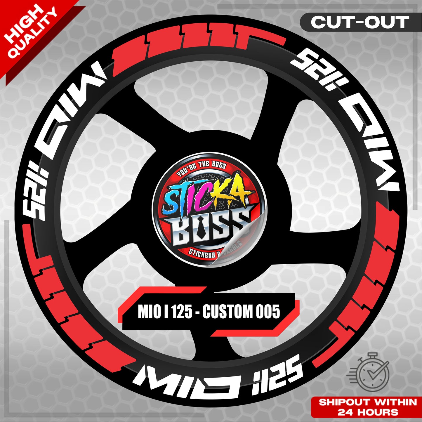 MIO I 125 MAG STICKER SET  ( 2 MAGS ) - CUSTOM 005 | VINYL WATERPROOF CUT-OUT DECALS