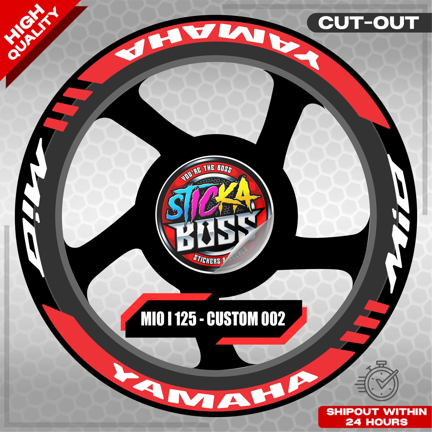 MIO I 125 MAG STICKER SET  ( 2 MAGS ) - CUSTOM 002 | VINYL WATERPROOF CUT-OUT DECALS
