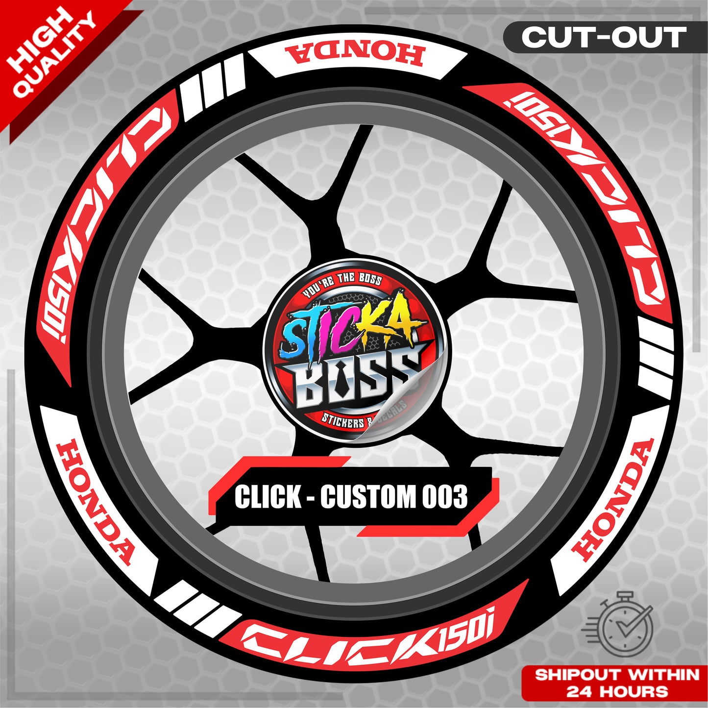 CLICK 150 MAGS STICKER SET  ( 2 MAGS ) - CUSTOM 003 | VINYL WATERPROOF CUT-OUT DECALS