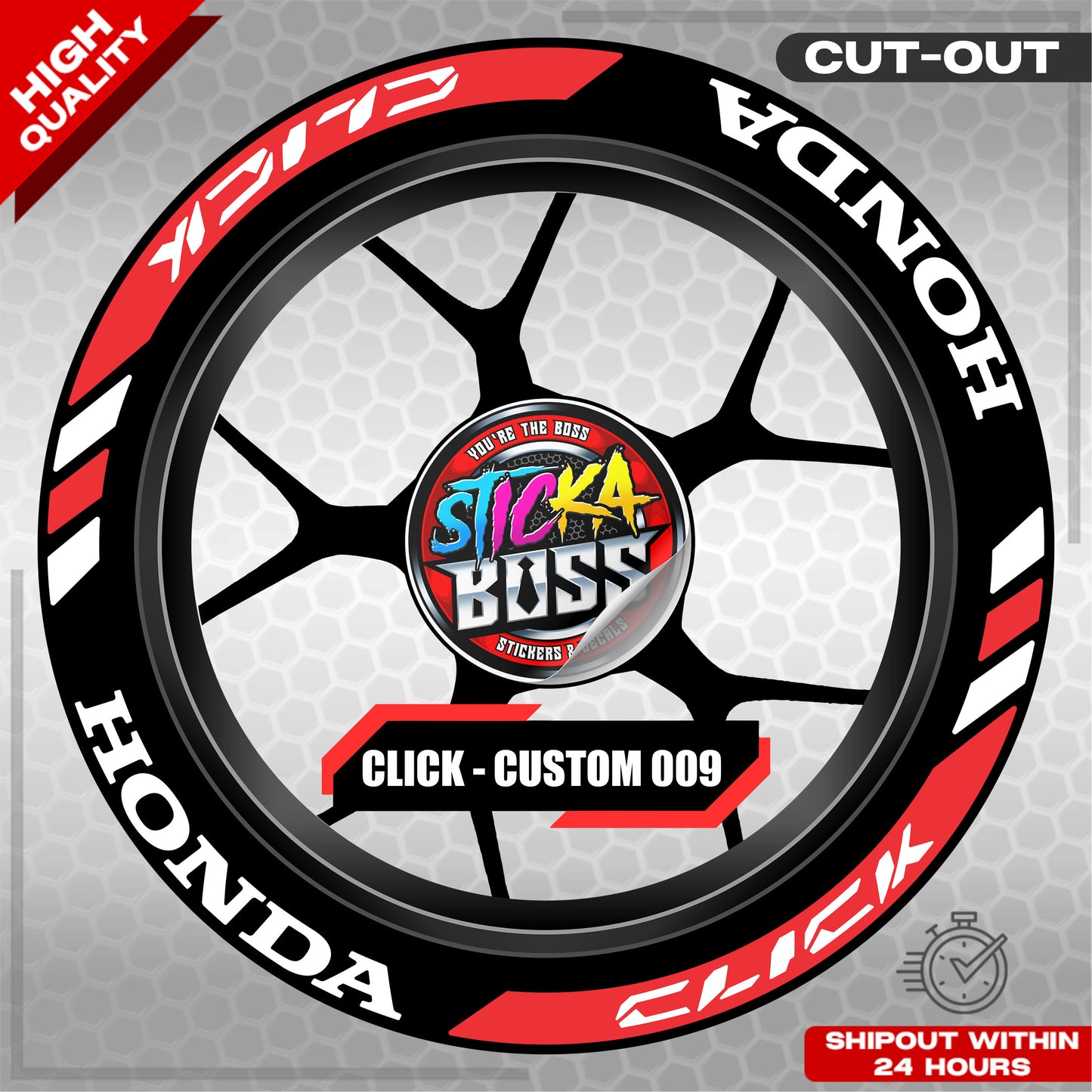 CLICK 125 / 150 / 160 MAG STICKER SET  ( 2 MAGS ) - CUSTOM 009 | VINYL WATERPROOF CUT-OUT DECALS