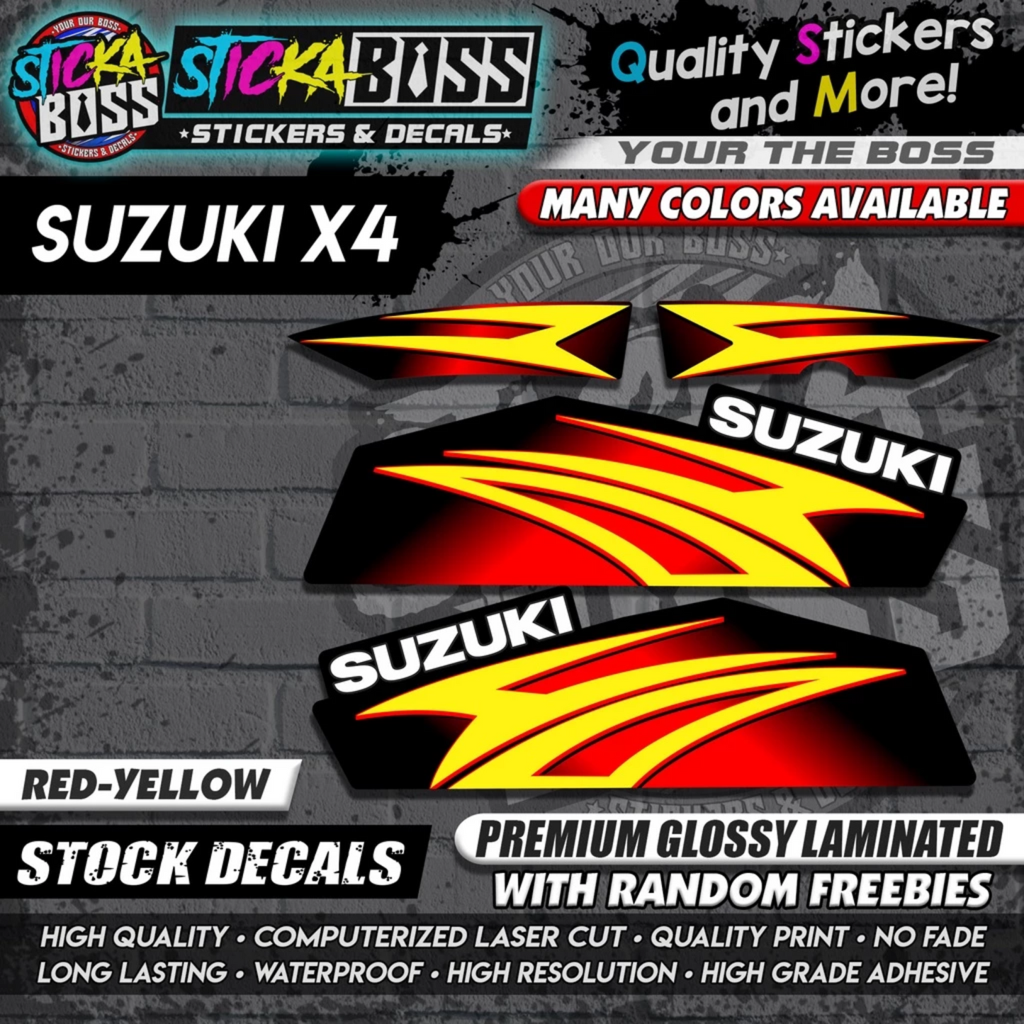 SUZUKI X4 STOCK DECALS【WITH FREEBIES】