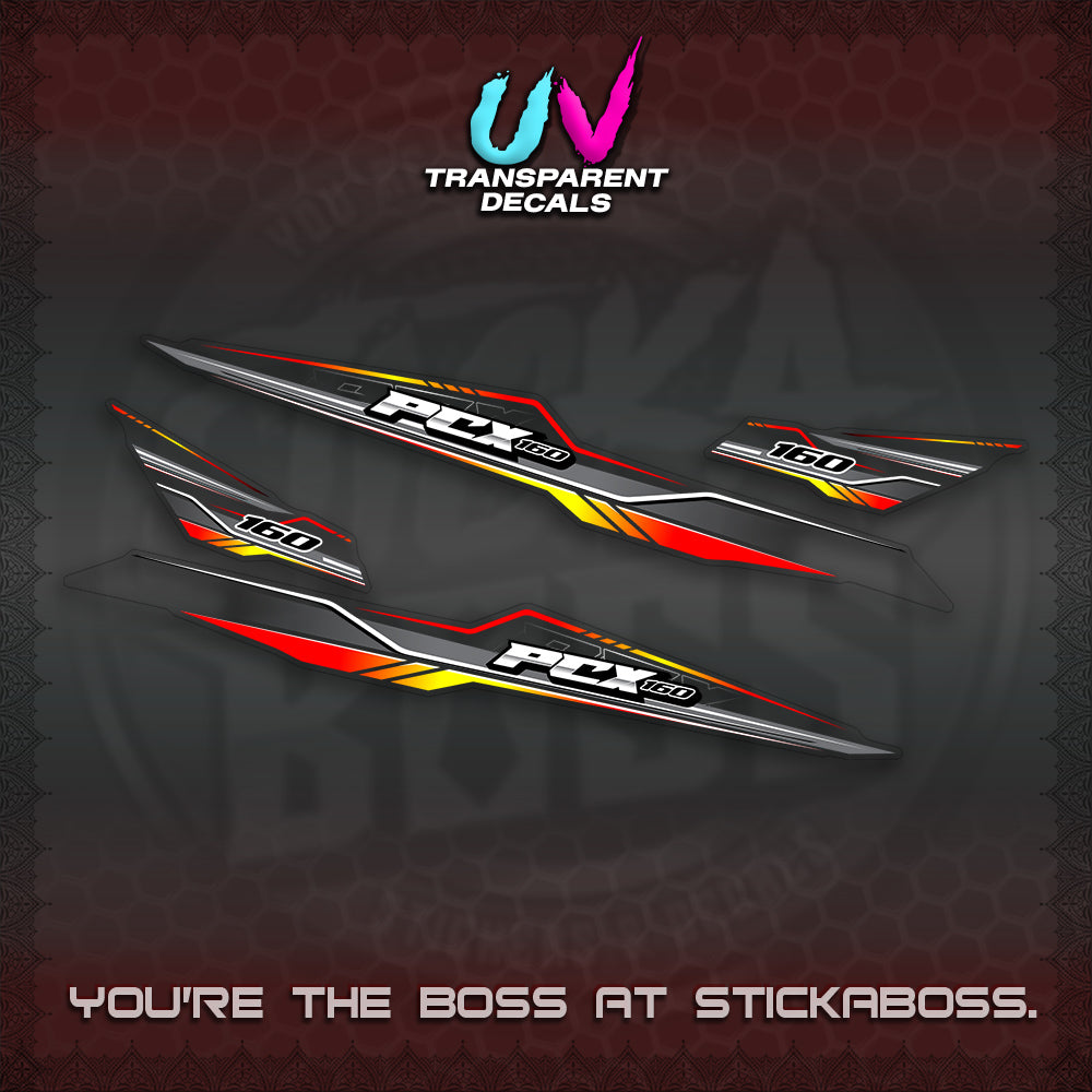 PCX 155 160 UV TRANSPARENT INDO DECALS (P007 NEW DESIGN)STICKER DECALS By STICKABOSS