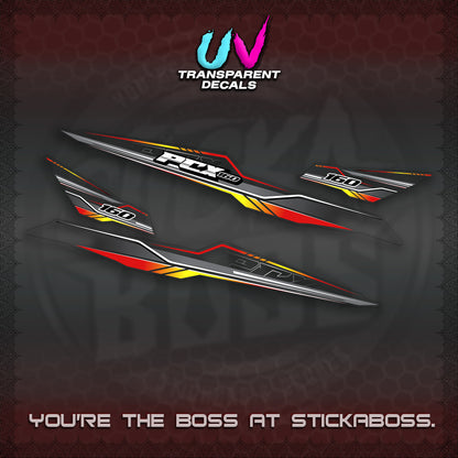 PCX 155 160 UV TRANSPARENT INDO DECALS (P007 NEW DESIGN)STICKER DECALS By STICKABOSS