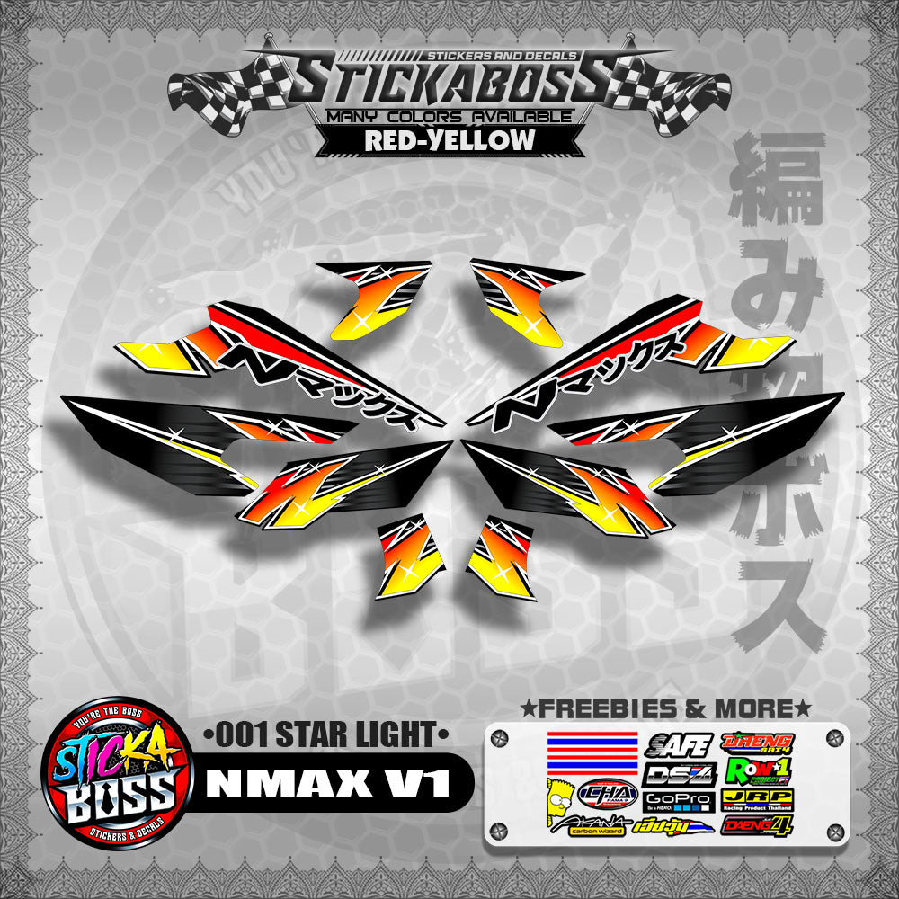NMAX V1 STICKER DECALS ( 001 STAR LIGHT )【WITH FREEBIES】
